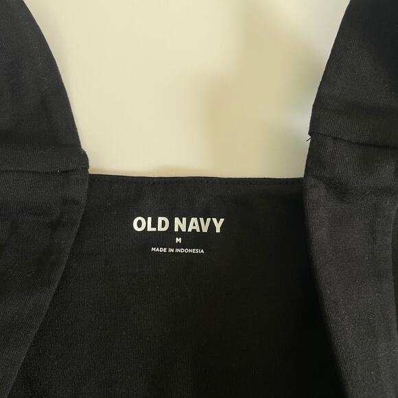 Old Navy Black Square Neck Women's Body Suit Medium NWT Cotton/Poly - Picture 3 of 12